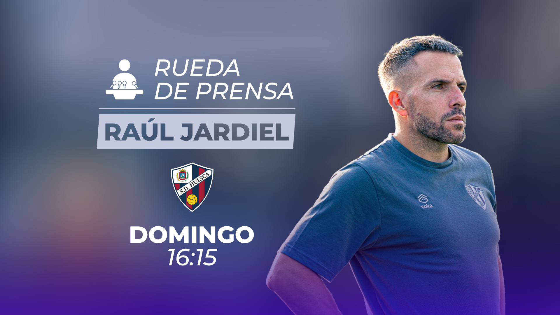 RAÚL JARDIEL. RUEDA DE PRENSA SD HUESCA - CE EUROPA. 04/10/2026