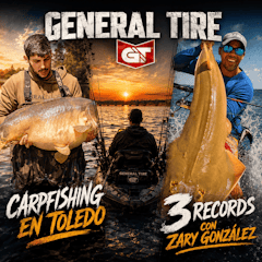 GENERAL TIRE desde pato, Carpfishing en escenarios secretos de Toledo y gigantes del mar con 3 Records de Zary González