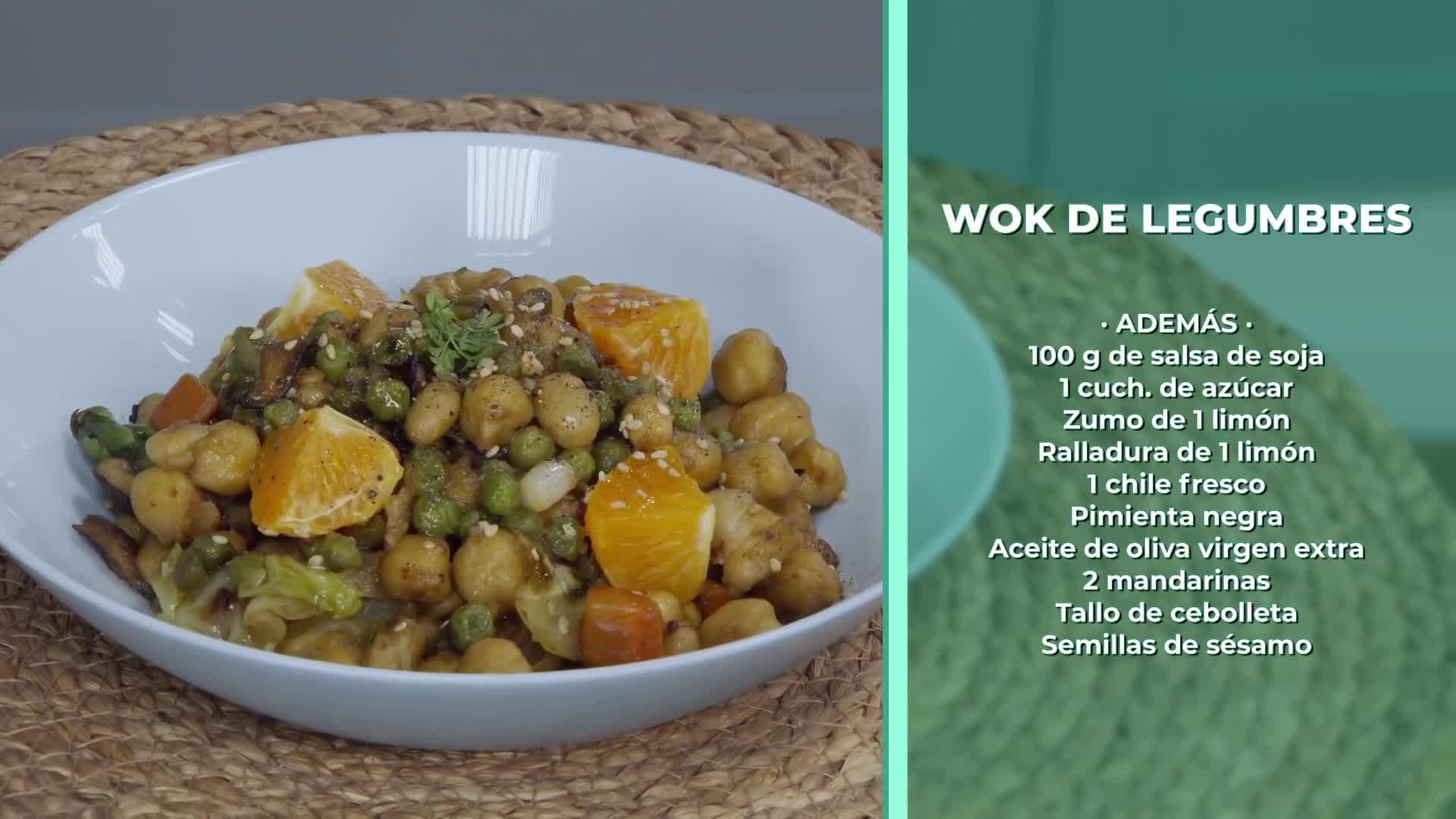 GUISANTES CON GAMBONES EN SALSA VERDE, Y WOK DE LEGUMBRES - 18/05/2026