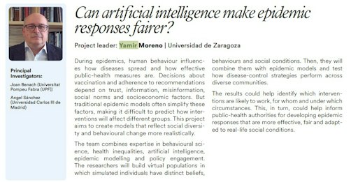 Proyecto aragonés con IA para anticipar el comportamiento humano ante las epidemias; e IA para pronosticar mejor el tiempo